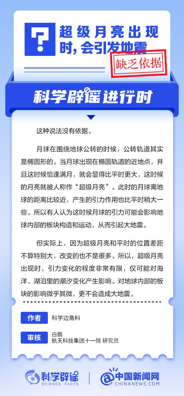 蚂蚁策略 超级月亮出现时，会引发地震？丨中新真探